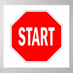 Start-Straßenverkehrszeichen Poster