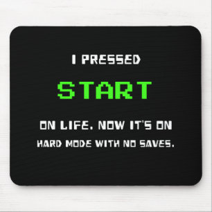 START-Taste Retro 8 Bit Pixel Art Gamer Gaming  Mousepad