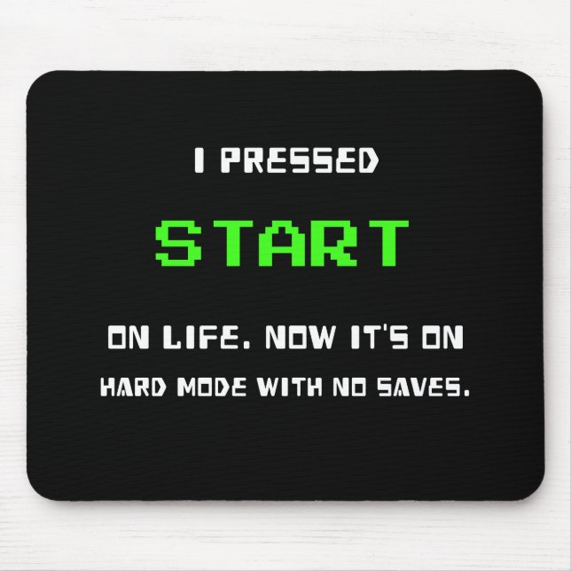 START-Taste Retro 8 Bit Pixel Art Gamer Gaming  Mousepad (Vorne)