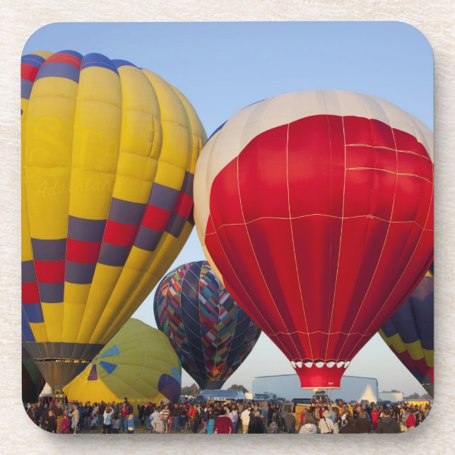 Start von Heißluftballons Untersetzer (Vorderseite)