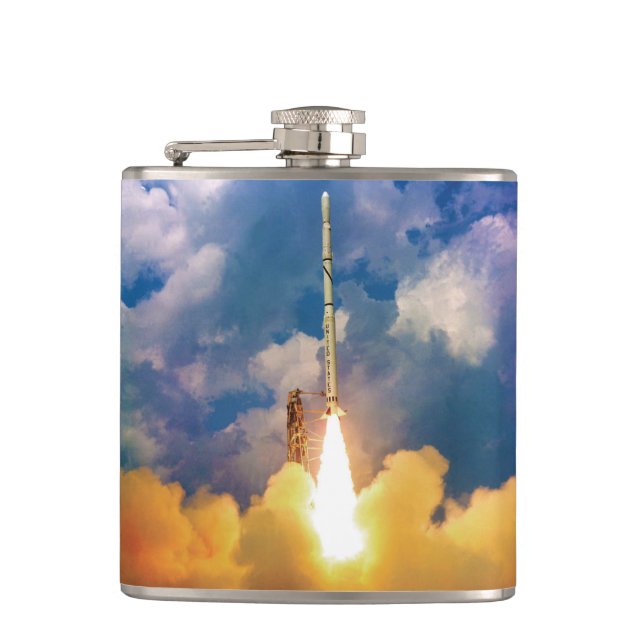 Start von NASA-Scout-Raketen Flachmann (Vorderseite)