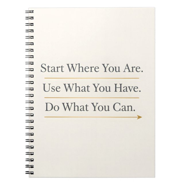 Start Where You Are – Inspirational Quote Journal Notizblock (Vorderseite)