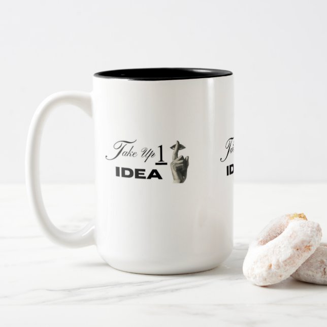 Start Your day with coffee and confidence - Tea Zweifarbige Tasse (Mit Donut)