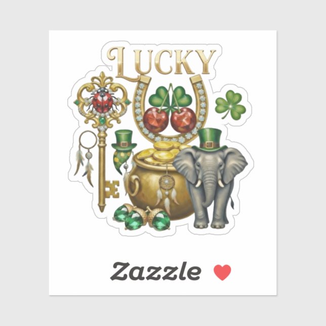 Start your day with lucky vibes  aufkleber (Blatt)