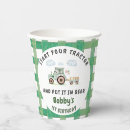 Start Your Tractor 1st Birthday Pappbecher