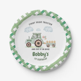 Start Your Tractor 1st Birthday Pappteller