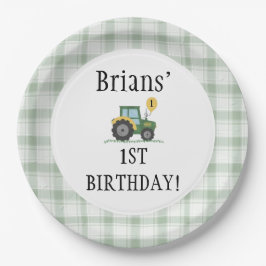 Start Your Tractor Round Paper Plate  Pappteller