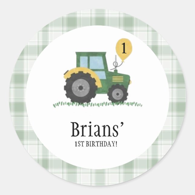 Start Your Tractor Round Sticker (Vorderseite)