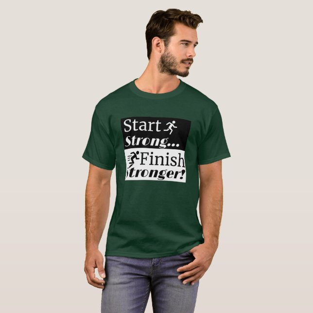 Starte den starken Finish Stärker: Männer laufen T-Shirt (Vorne ganz)