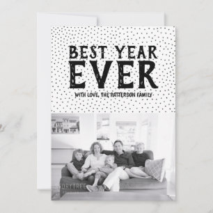Started Best Year Ever New Year Foto Card   Schwar Feiertagskarte