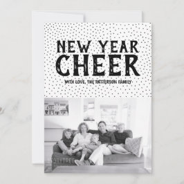 Started New Year Cheer Foto Card | Schwarz Feiertagskarte