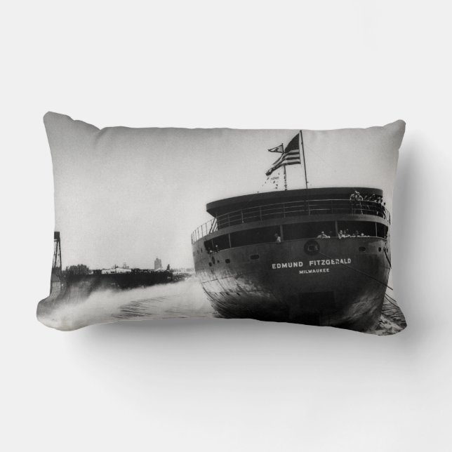 Starten des Edmund Fitzgerald Vintag Lendenkissen (Vorderseite)