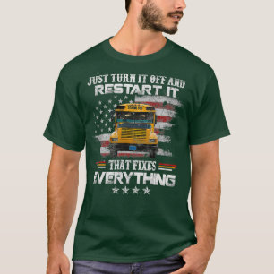 Starten Sie den Bus, der den Schulbus repariert T-Shirt