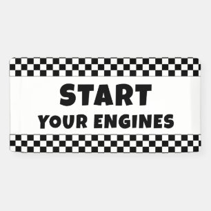 Starten Sie Ihre Motoren Willkommensbanner   Renn- Banner
