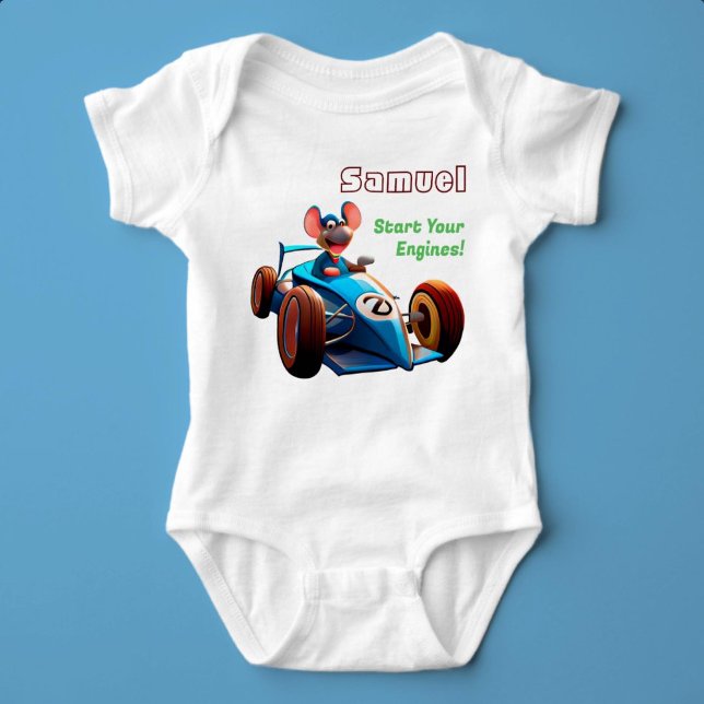 Starten Sie Ihren Motor-Individuelle Name Baby Strampler (Start Your Engines)
