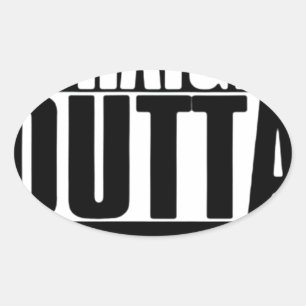 STARTEN SIE OUTTA IHREN TEXT HIER T-SHIRT. OVALER AUFKLEBER