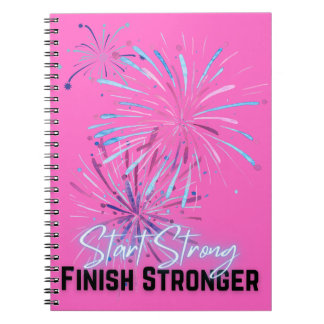 Starten Sie Stronger Finish Stronger Notebook Notizblock