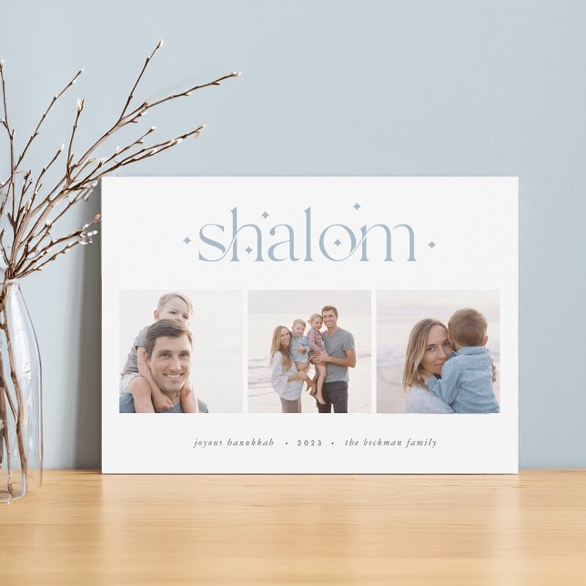 Startende Verbindung | Hanukkah Foto Collage Feiertagskarte (Von Creator hochgeladen)