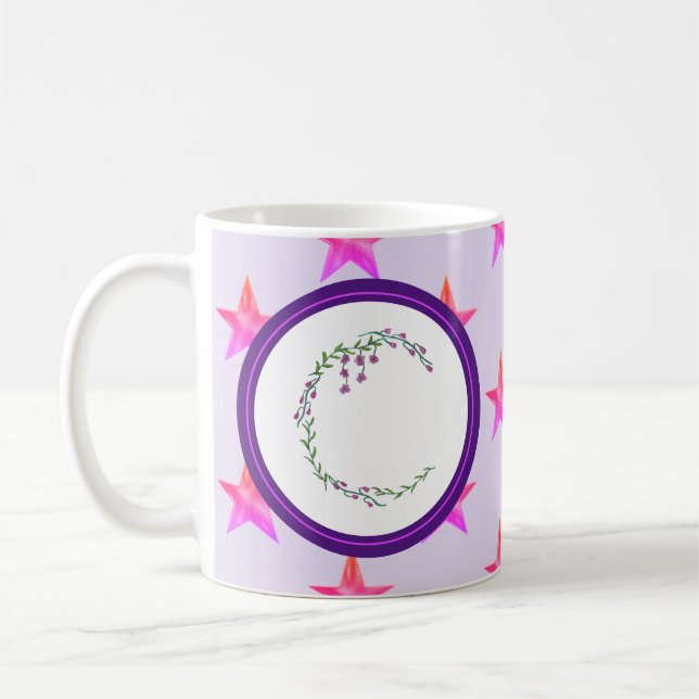Startermonogramm Erste handgezeichnet Wohngestaltu Kaffeetasse (Links)