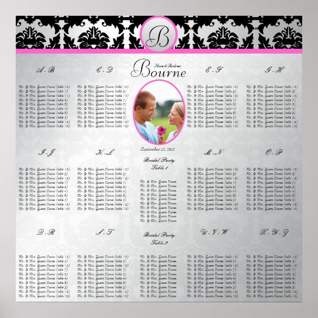 Startet bei $12.80 Hochzeitssitzkarte für Fotos Poster (Vorne)