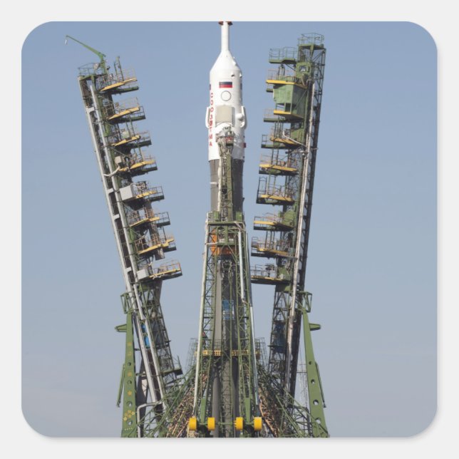 Startgerüste werden angehoben quadratischer aufkleber (Vorderseite)