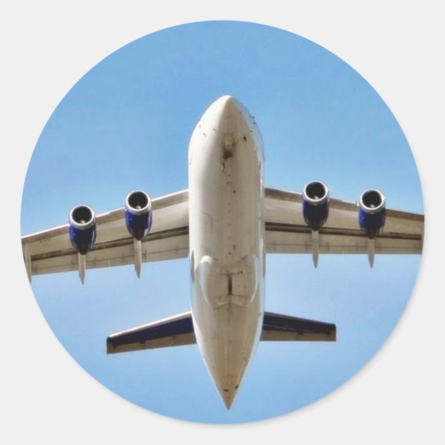Starthöhe des Flugzeugs Runder Aufkleber (Vorderseite)