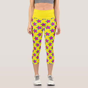 Startmuster Rosa und Buckel Capri Leggings