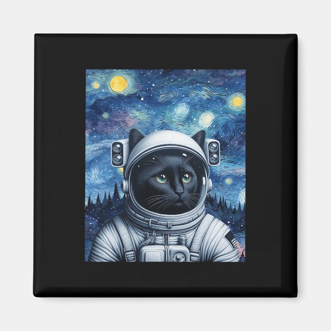Startnight Kosmic Cat Astronaut Art Magnet (Vorne)