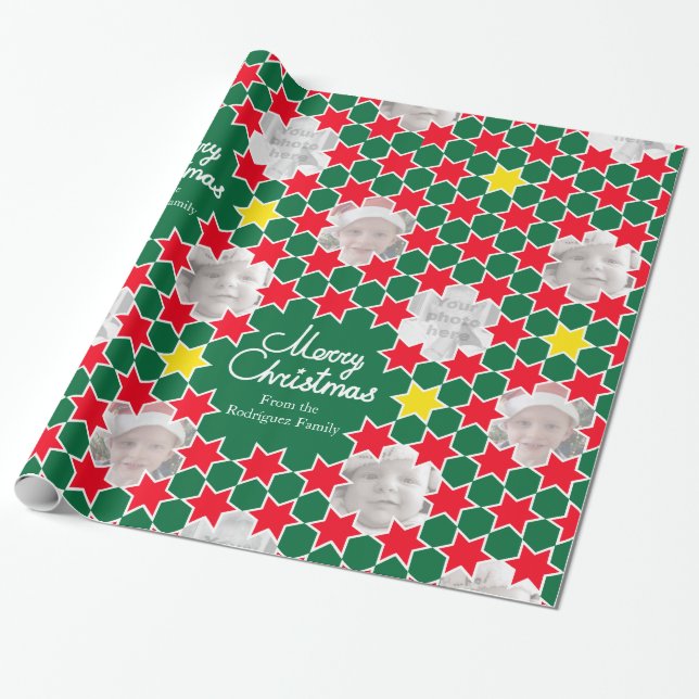 Startrampel Rot Weihnachtsgeburt Fotos wickeln Geschenkpapier (Ungerollt)