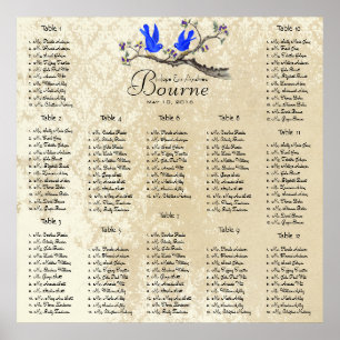 Starts at $13.20 Seating Chart 12 Tables Poster