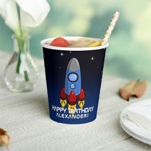 Startseite des Raketenschiffs Geburtstagsparty Pappbecher
