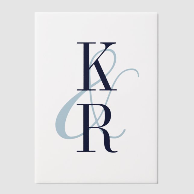 Startseite & Hellblauer Elegante Initials & Ampers (Vorderseite)