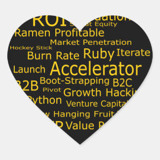 Startup Business Jargon Cloud Herz-Aufkleber