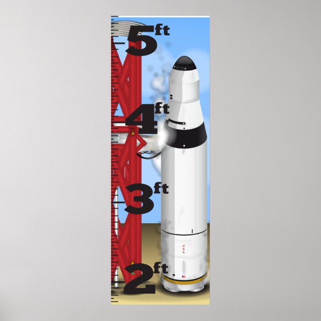 Startwachstumsdiagramm für die Raketenabzählung Poster (Vorne)