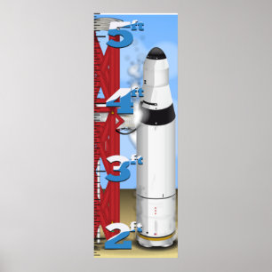 Startwachstumsdiagramm für die Raketenabzählung Poster