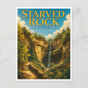 Starved Rock Illinois Wildcat Canyon GeoSaga Postkarte