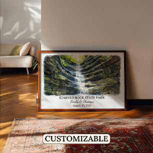 Starved Rock State Park Illinois Poster, Aquarell Poster