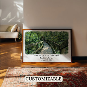 Starved Rock State Park Illinois Poster, Aquarell Poster