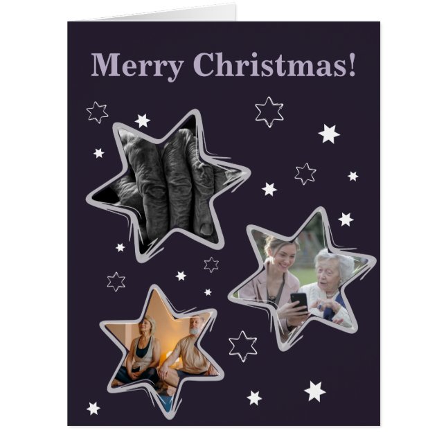 Stary Lila Zuhause Caregier Christmas Card (Vorderseite)