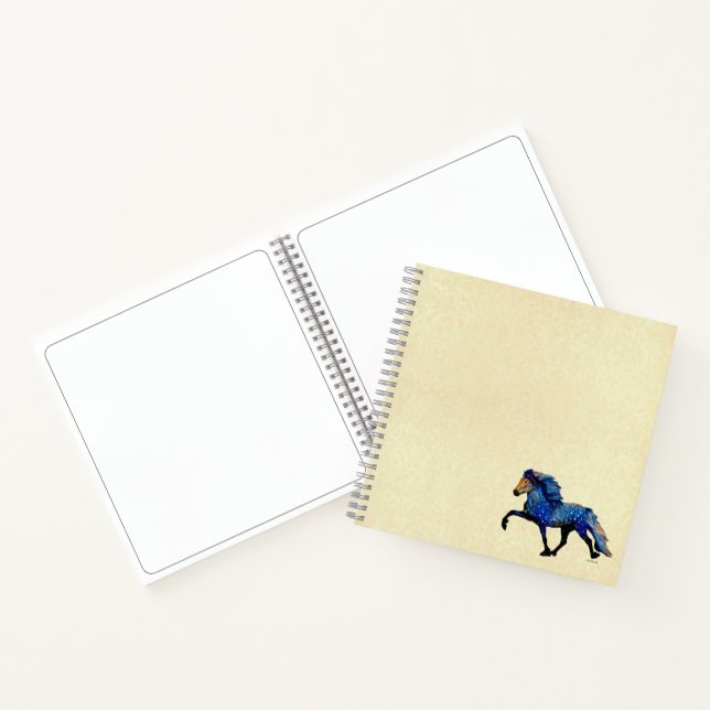 Stary Night Icelandic Pferd Notizbuch (Innenseite)