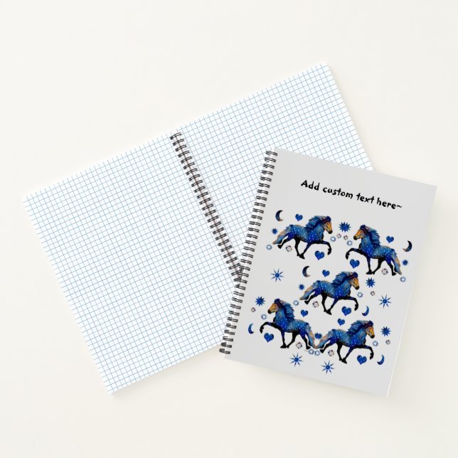 Stary Night Icelandic Pferd Notizbuch (Innenseite)