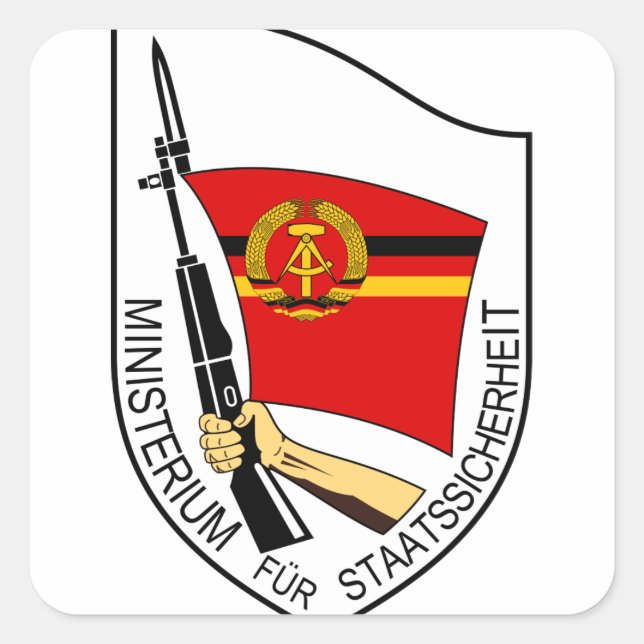 Stasi - DDR (Deutsche Demokratische Republik) Quadratischer Aufkleber (Vorderseite)