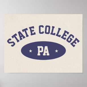 State College, PA Retro-Varsity-Style Poster