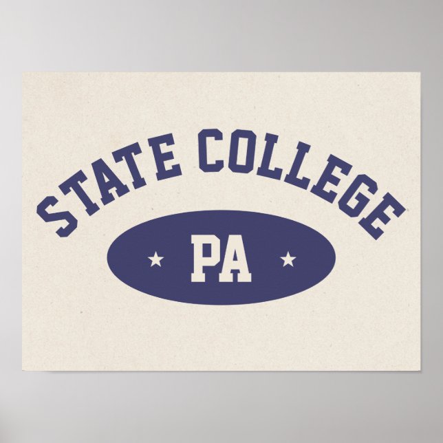 State College, PA Retro Varsity-Style Poster (Vorne)