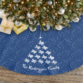 State Flag Blue Scribbled Texas Weihnachtsbaum Polyester Weihnachtsbaumdecke