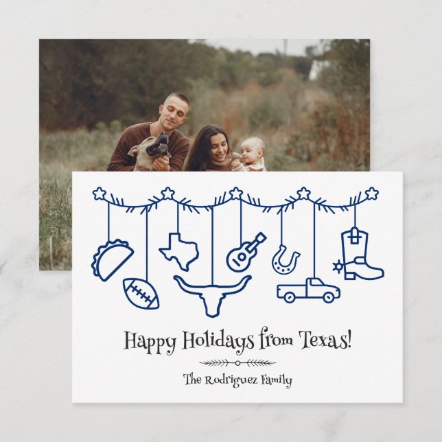 State Flag Blue Texas Holiday Hanging Icons (Vorne/Hinten)