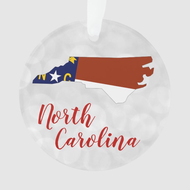 State Flag Map von North Carolina Ornament (Vorderseite)