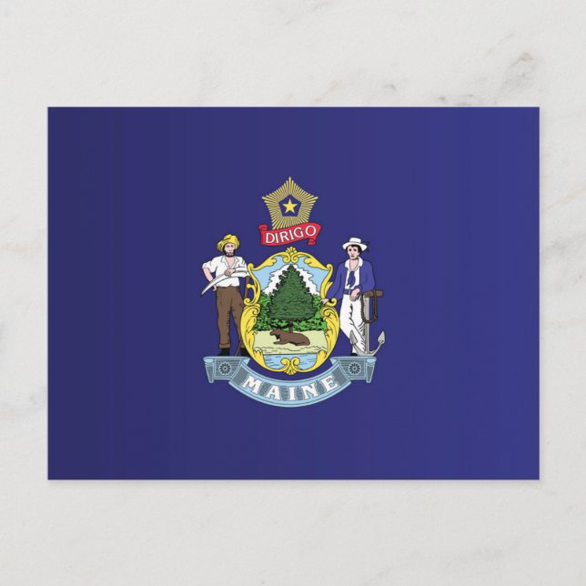 State Flag of Maine, USA Postkarte (Vorderseite)
