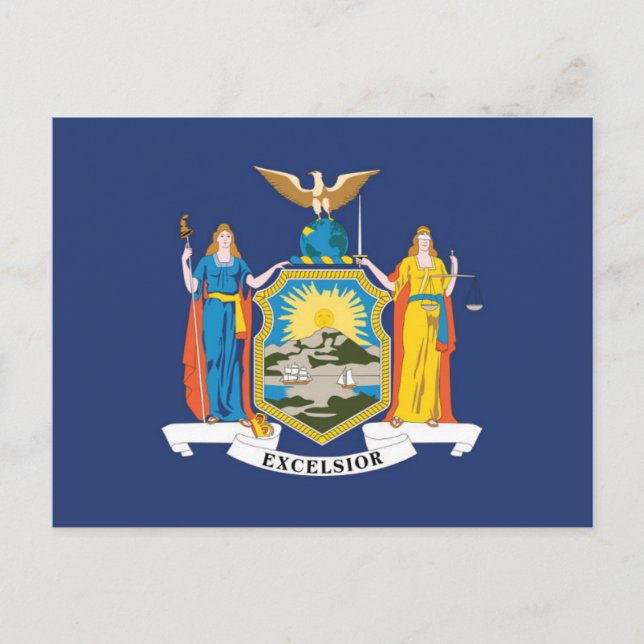 State Flag of New York, USA Postkarte (Vorderseite)