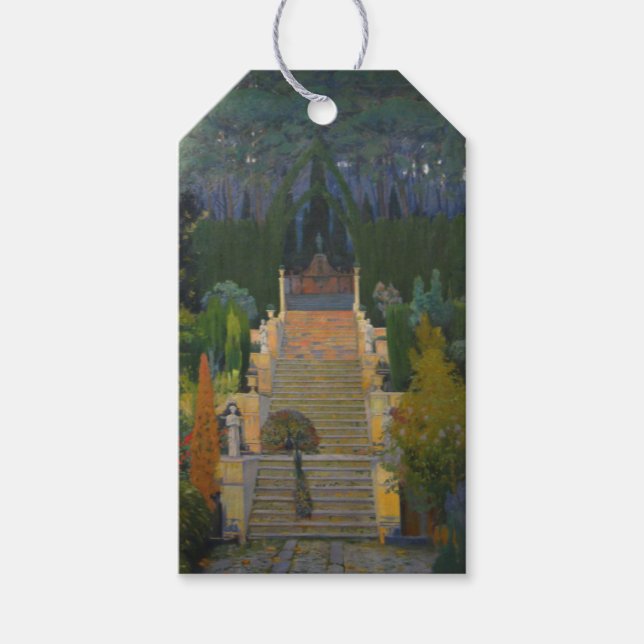 State Garden in Mallorca (von Santiago Rusiñol) Geschenkanhänger (Vorderseite)